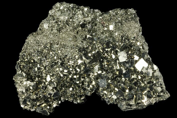 Gleaming, Cubic Pyrite Crystal Cluster - Peru #99152